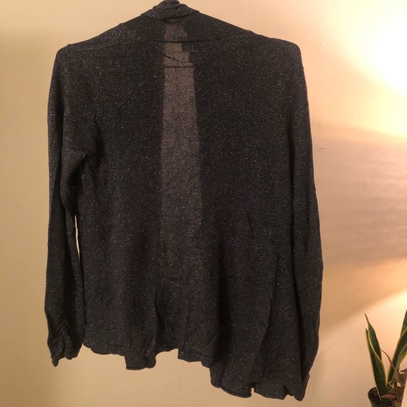 Comfy Sparkle Knit Sweater Cardigan Grayish/Purple - Picture 3 of 3